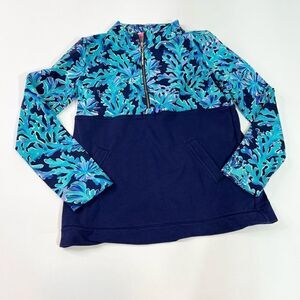 Lilly Pulitzer Sweatshirt Women's XS Printed Popover 1/4 Zip Activewear Top